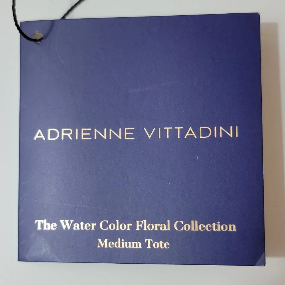 NWT Adrienne Vittadini Watercolor Floral Medium Tote | White Floral Bag